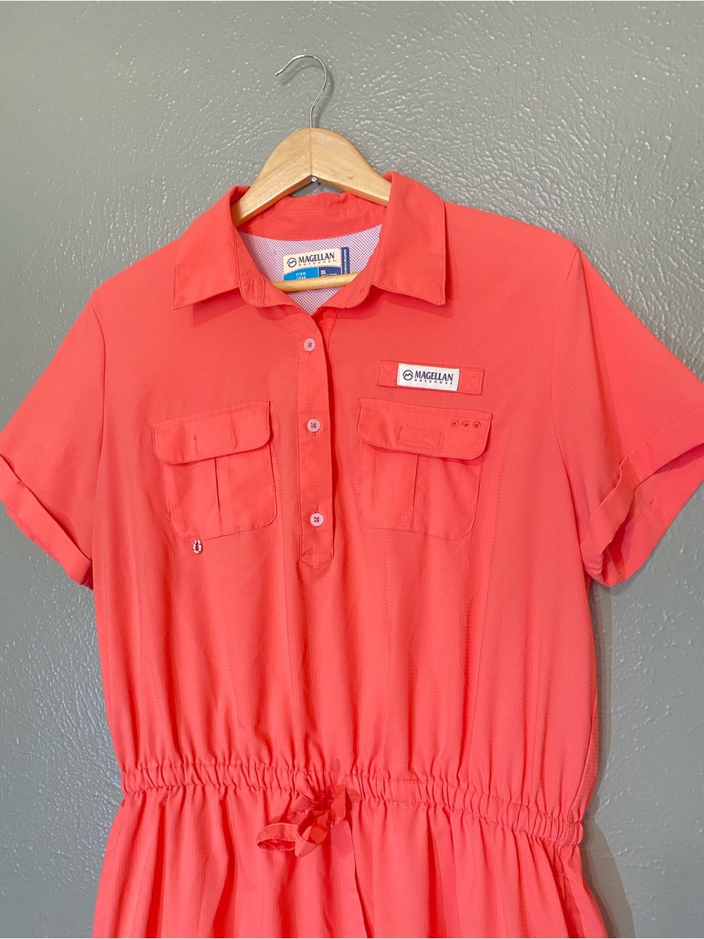 Magellan Outdoors Peach Coral Fishing Drawstring breathable Dress - Picture 4 of 11